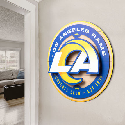 Los Angeles Rams 3DX Circle Backer Wall Art