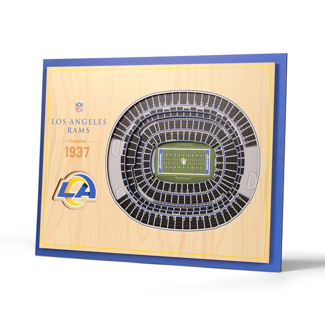 Los Angeles Rams 5-Layer 3D StadiumView Wall Art
