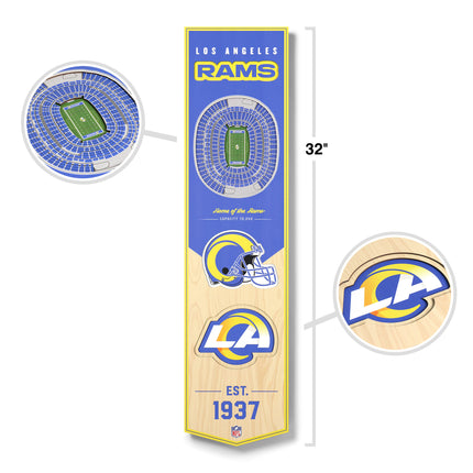 Los Angeles Rams 8x32 3D Stadium Banner