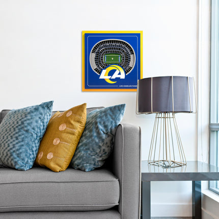 Los Angeles Rams 3D StadiumView Wall Art 12x12