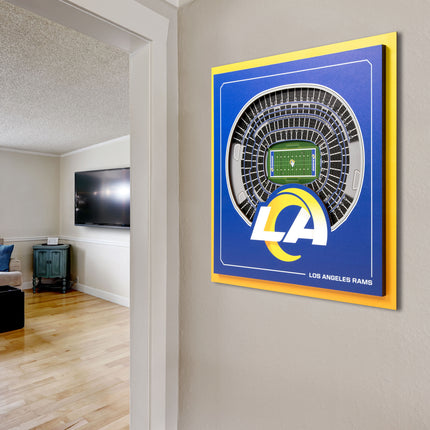 Los Angeles Rams 3D StadiumView Wall Art 12x12