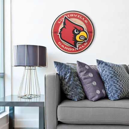 Louisville Cardinals 3DX Circle Backer Wall Art
