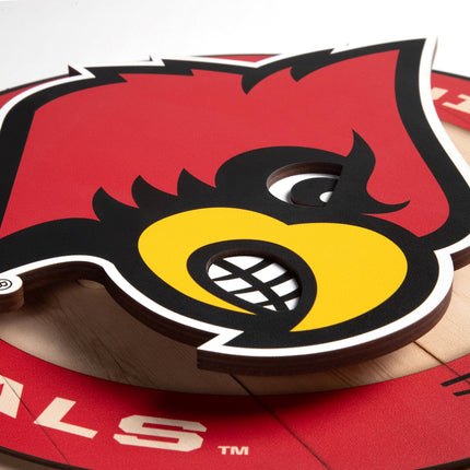 Louisville Cardinals 3DX Circle Backer Wall Art