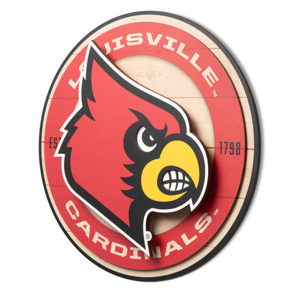 Louisville Cardinals 3DX Circle Backer Wall Art