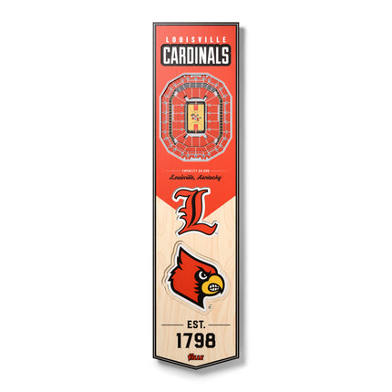 Louisville Cardinals 8x32 3D Stadium Banner