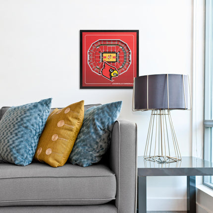 Louisville Cardinals 3D StadiumView Wall Art 12x12
