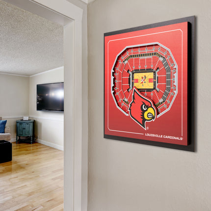 Louisville Cardinals 3D StadiumView Wall Art 12x12
