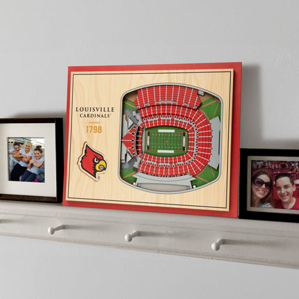 Louisville Cardinals 5-Layer 3D StadiumView Wall Art