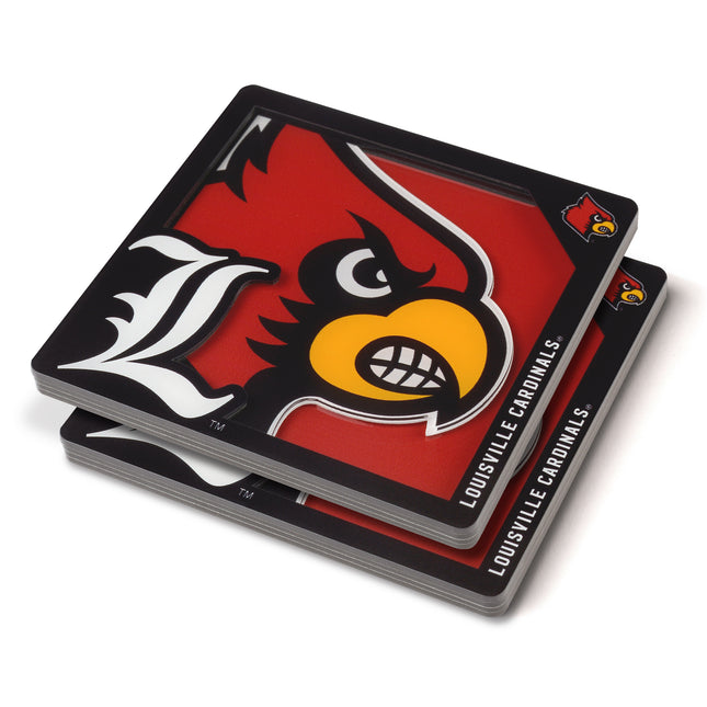 Louisville Cardinals 3D Logo Series Coasters