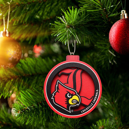 Louisville Cardinals 3D Logo Series Ornament