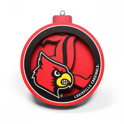 Louisville Cardinals 3D Logo Series Ornament