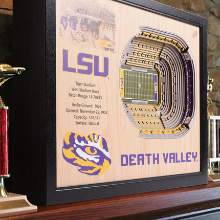 LSU  Tigers 25-Layer StadiumViews 3D Wall Art