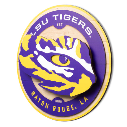 LSU Tigers 3DX Circle Backer Wall Art