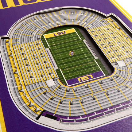 LSU Tigers 8x32 3D Stadium Banner