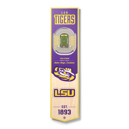 LSU Tigers 8x32 3D Stadium Banner