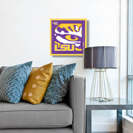 LSU Tigers 3D Logo Series Wall Art - 12x12
