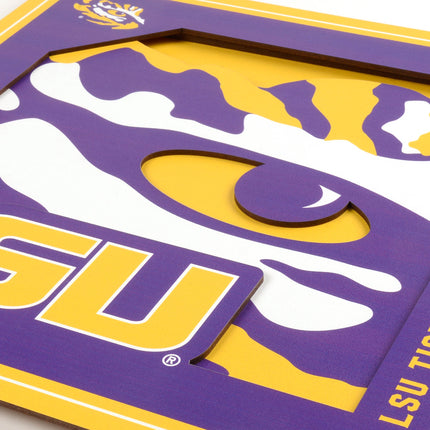 LSU Tigers 3D Logo Series Wall Art - 12x12