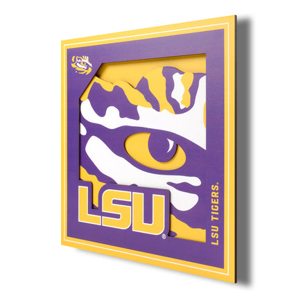 LSU Tigers 3D Logo Series Wall Art - 12x12