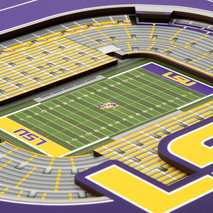 LSU Tigers 3D StadiumView Wall Art 12x12