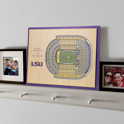 LSU Tigers 5-Layer 3D StadiumView Wall Art