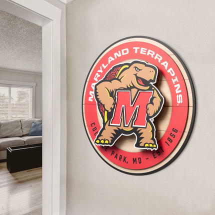 Maryland Terrapins 3DX Circle Backer Wall Art