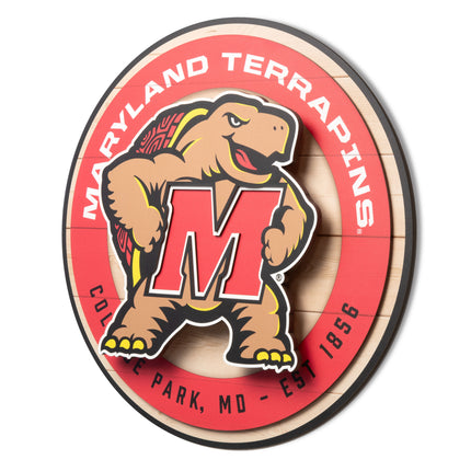 Maryland Terrapins 3DX Circle Backer Wall Art