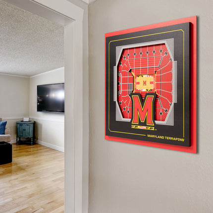 Maryland Terrapins 3D StadiumView Wall Art 12x12