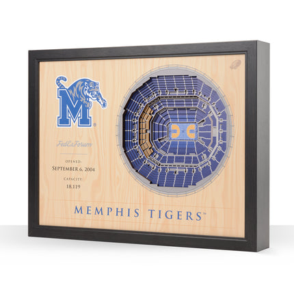 Memphis Tigers 25-Layer StadiumViews 3D Wall Art
