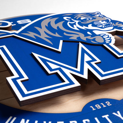 Memphis Tigers 3DX Circle Backer Wall Art