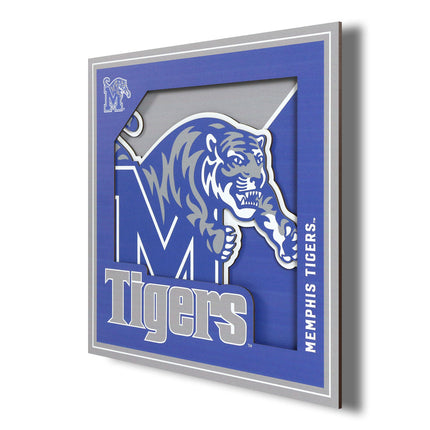Memphis Tigers 3D Logo Series Wall Art - 12x12