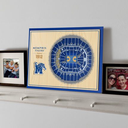 Memphis Tigers 5-Layer 3D StadiumView Wall Art