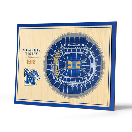 Memphis Tigers 5-Layer 3D StadiumView Wall Art