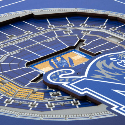Memphis Tigers 3D StadiumView Wall Art 12x12