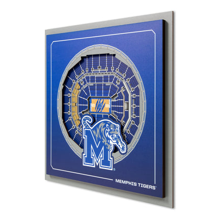 Memphis Tigers 3D StadiumView Wall Art 12x12