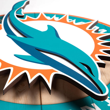 Miami Dolphins 3DX Circle Backer Wall Art