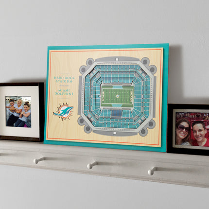 Miami Dolphins 5-Layer 3D StadiumView Wall Art
