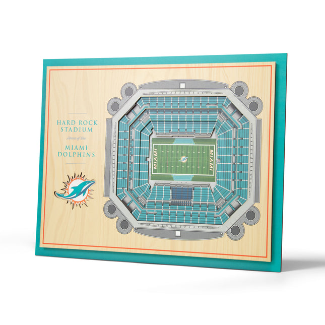 Miami Dolphins 5-Layer 3D StadiumView Wall Art