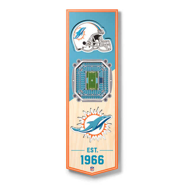 Miami Dolphins 3D Stadium 6x19 Banners