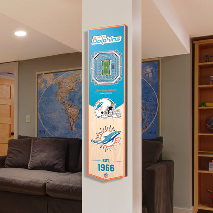 Miami Dolphins 8x32 3D Stadium Banner