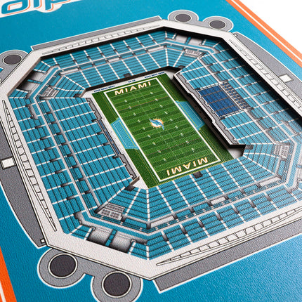 Miami Dolphins 8x32 3D Stadium Banner