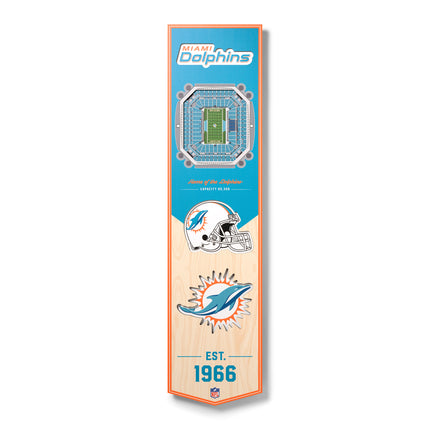 Miami Dolphins 8x32 3D Stadium Banner
