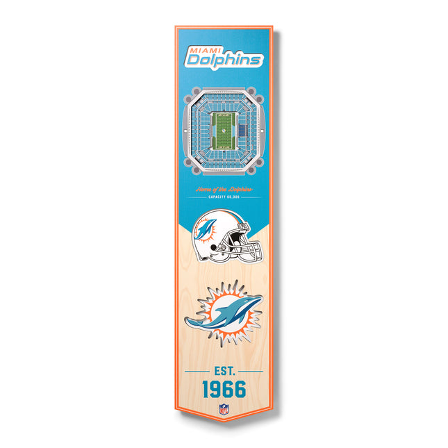 Miami Dolphins 8x32 3D Stadium Banner