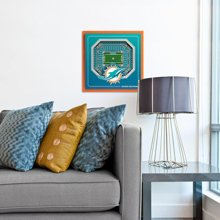Miami Dolphins 3D StadiumView Wall Art 12x12