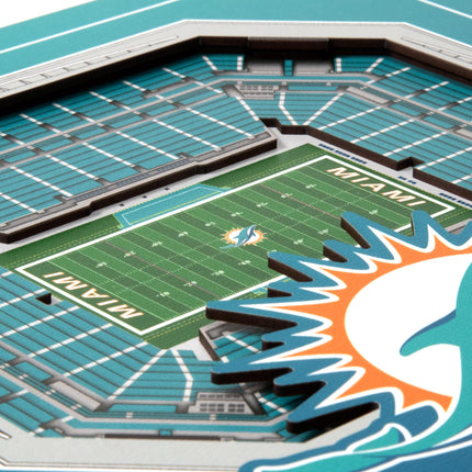 Miami Dolphins 3D StadiumView Wall Art 12x12