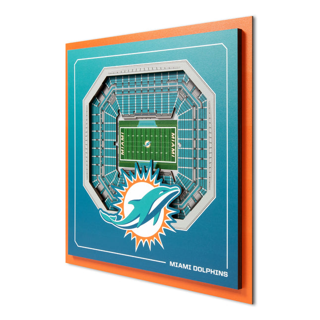 Miami Dolphins 3D StadiumView Wall Art 12x12