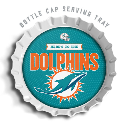 Miami Dolphins Bottle Cap Serving Tray