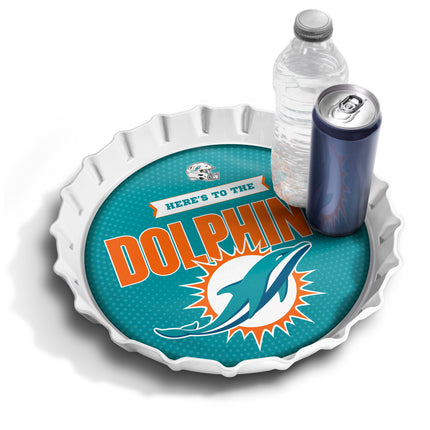Miami Dolphins Bottle Cap Serving Tray