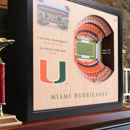 Miami Hurricanes 25-Layer StadiumViews 3D Wall Art