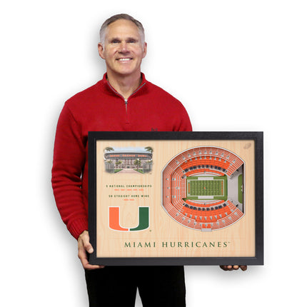 Miami Hurricanes 25-Layer StadiumViews 3D Wall Art