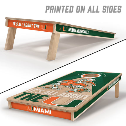 Miami Hurricanes 2x4 Slogan Series Cornhole Boards